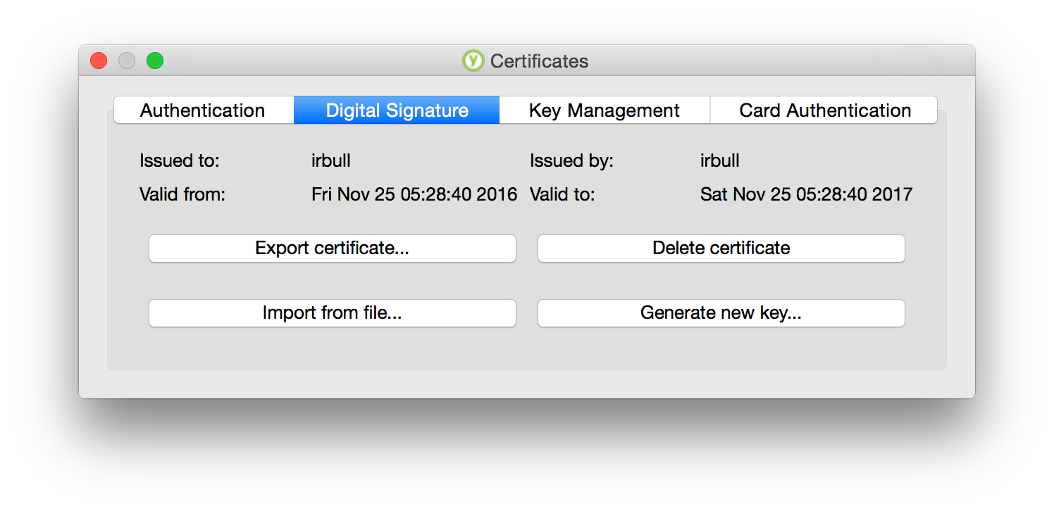 YubiKey Code signing with a smart card